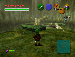 Wonderitems at the ocarina minigame in Lost Woods